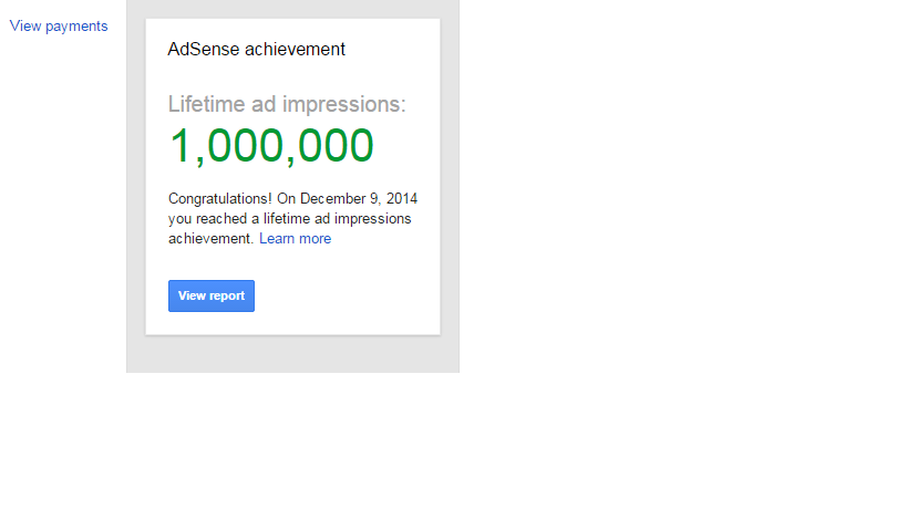 I Reached “One Million Adsense Achievement in my Blog jithumpa